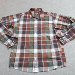 Patagonia Shirt Large Brown Organic Cotton Plaid